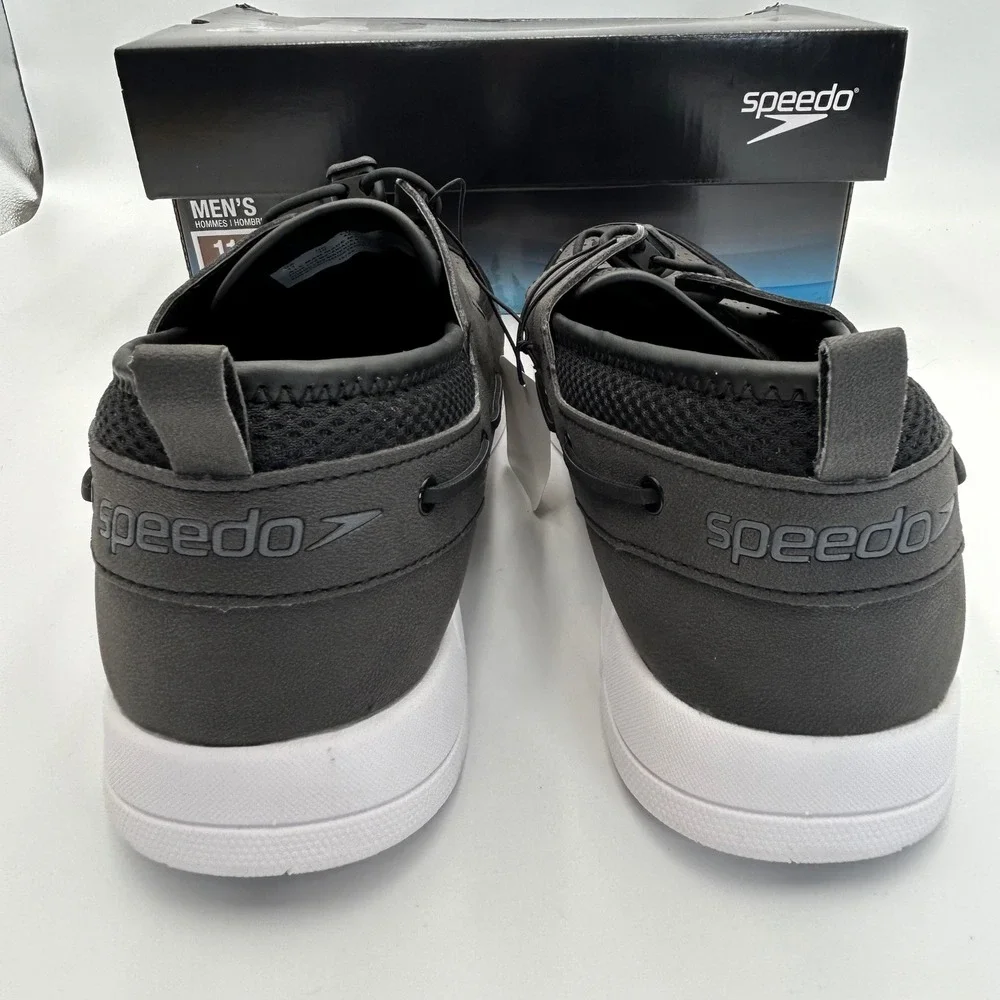 Speedo Mens Port Shoe Size 11 Traction Stability Black White Boat Shoes 1178733